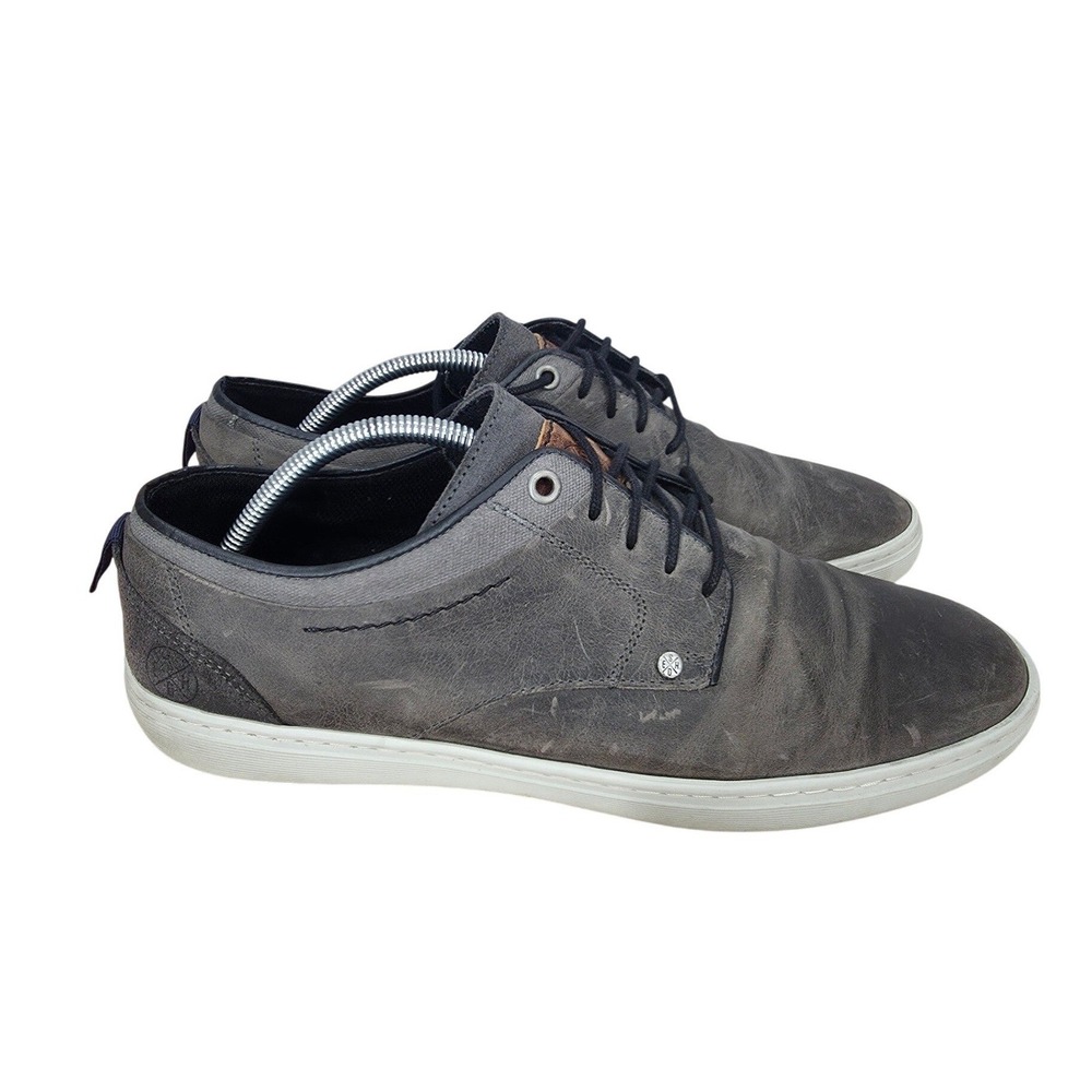 Bullboxer Pompey Sneakers Mens 11 Gray Leather Low Top Oxford Casual Streetwear